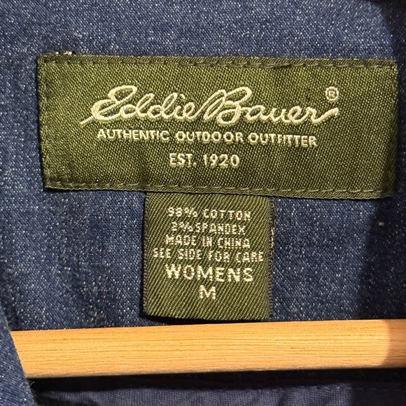 Eddie Bauer Women's Denim Indigo Blazer 90s Y2K Single Breasted Pockets Medium - Picture 6 of 14